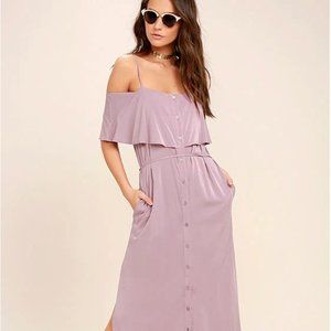 Life's Wonders Mauve Off-the-Shoulder Maxi Dress